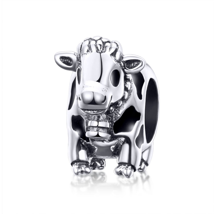 Accessorio per braccialetto con perline animali fai-da-te in argento sterling 925 con mucca carina, SCC1049