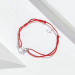 Bracciale in argento sterling con cordino rosso Gioielli con braccialetto Koi Star