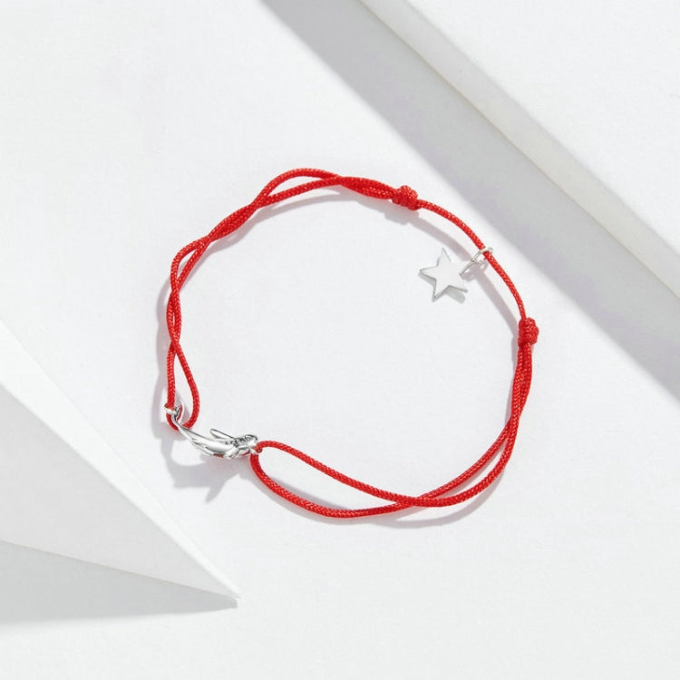 Bracciale in argento sterling con cordino rosso Gioielli con braccialetto Koi Star