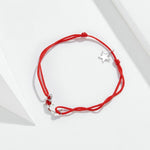 Bracciale in argento sterling con cordino rosso Gioielli con braccialetto Koi Star