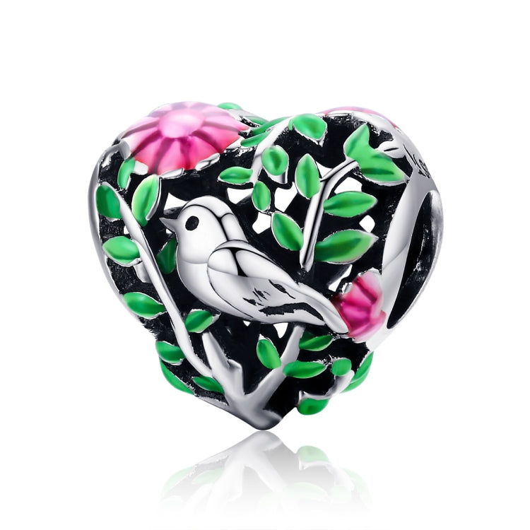 Perline con ciondoli a forma di uccello nel bosco in argento sterling 925 adatti a braccialetti da donna, collane e gioielli, SCC647