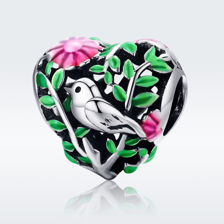 Perline con ciondoli a forma di uccello nel bosco in argento sterling 925 adatti a braccialetti da donna, collane e gioielli, SCC647