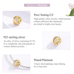 Accessori per bracciale fai da te con perline vuote in argento sterling 925 con margherita dorata, SCC1216