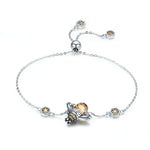 Bracciale da donna in argento sterling Little Bee Bracciale da donna con zirconi intarsiati S925