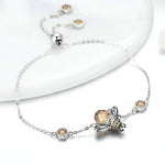 Bracciale da donna in argento sterling Little Bee Bracciale da donna con zirconi intarsiati S925