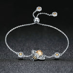 Bracciale da donna in argento sterling Little Bee Bracciale da donna con zirconi intarsiati S925