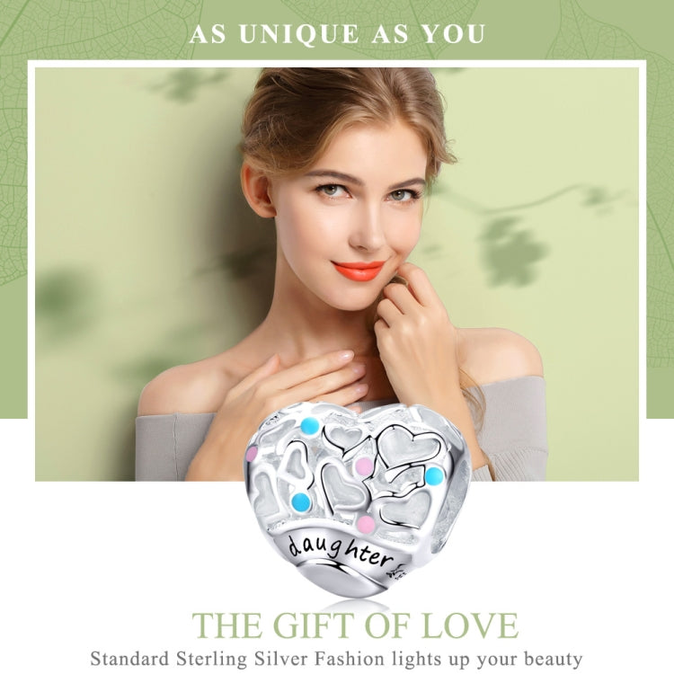 Accessori per bracciale fai da te con perline a forma di cuore d'amore in argento sterling 925, SCC1152