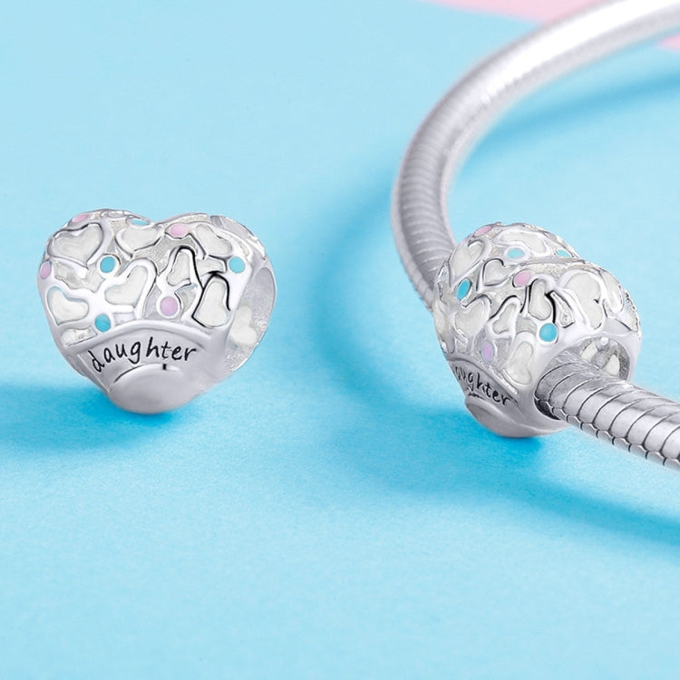 Accessori per bracciale fai da te con perline a forma di cuore d'amore in argento sterling 925, SCC1152