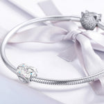 Accessori per bracciale fai da te con perline a forma di cuore d'amore in argento sterling 925, SCC1152