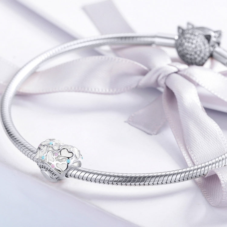Accessori per bracciale fai da te con perline a forma di cuore d'amore in argento sterling 925, SCC1152