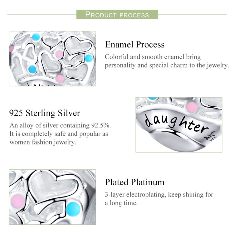 Accessori per bracciale fai da te con perline a forma di cuore d'amore in argento sterling 925, SCC1152