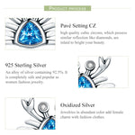 Orecchini in argento sterling Little Crab S925 con orecchini a forma di cuore con pietre preziose, SCE413