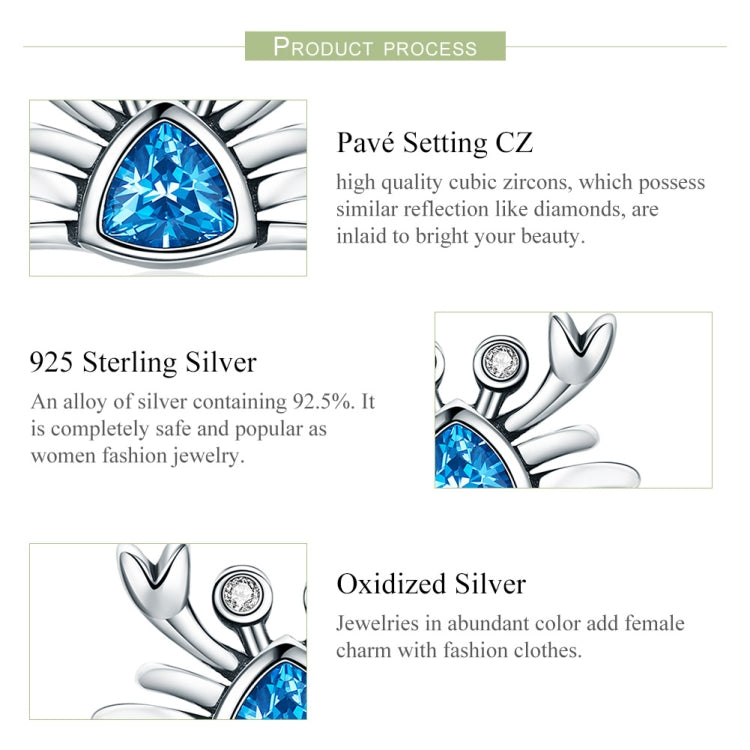Orecchini in argento sterling Little Crab S925 con orecchini a forma di cuore con pietre preziose, SCE413