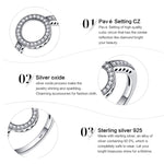 Anello intarsiato da donna in argento sterling S925, 5, 6, 7, 8, 9