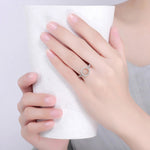 Anello intarsiato da donna in argento sterling S925, 5, 6, 7, 8, 9