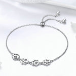 Simpatico braccialetto con artigli per animali domestici Bracciale a goccia con animali in argento sterling S925, SCB096