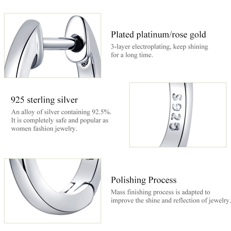 Orecchini semplici Orecchini in argento sterling S925 Fibbie per orecchie, Rose Gold, Silver, Gold