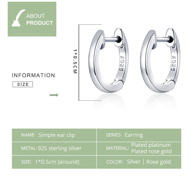 Orecchini semplici Orecchini in argento sterling S925 Fibbie per orecchie, Rose Gold, Silver, Gold