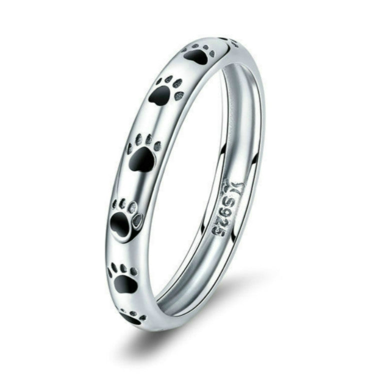 Anello con impronta di animale domestico Anello con goccia di olio in argento sterling S925, 5, 6, 7, 8, 9