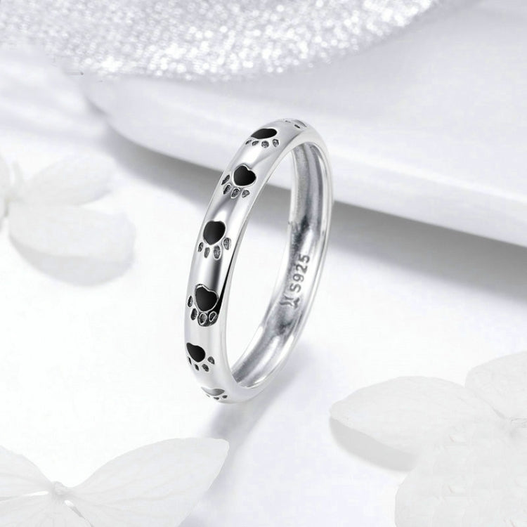 Anello con impronta di animale domestico Anello con goccia di olio in argento sterling S925, 5, 6, 7, 8, 9