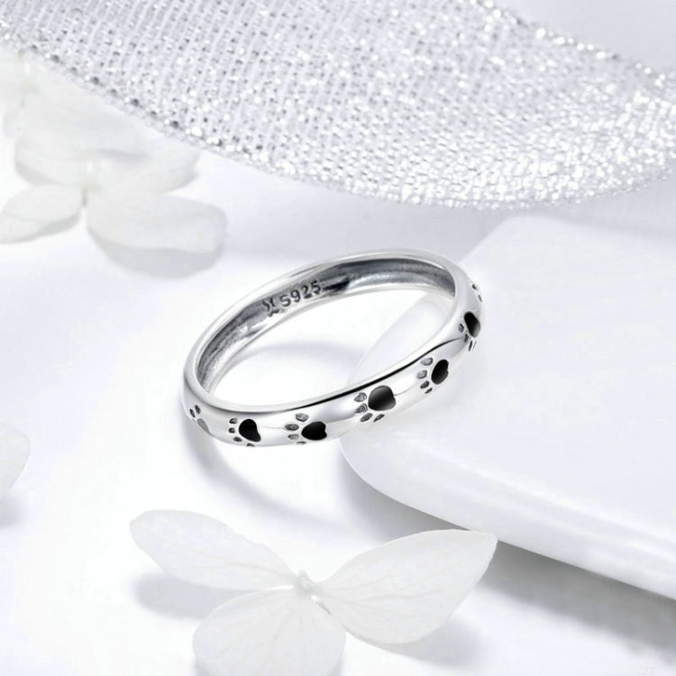 Anello con impronta di animale domestico Anello con goccia di olio in argento sterling S925, 5, 6, 7, 8, 9