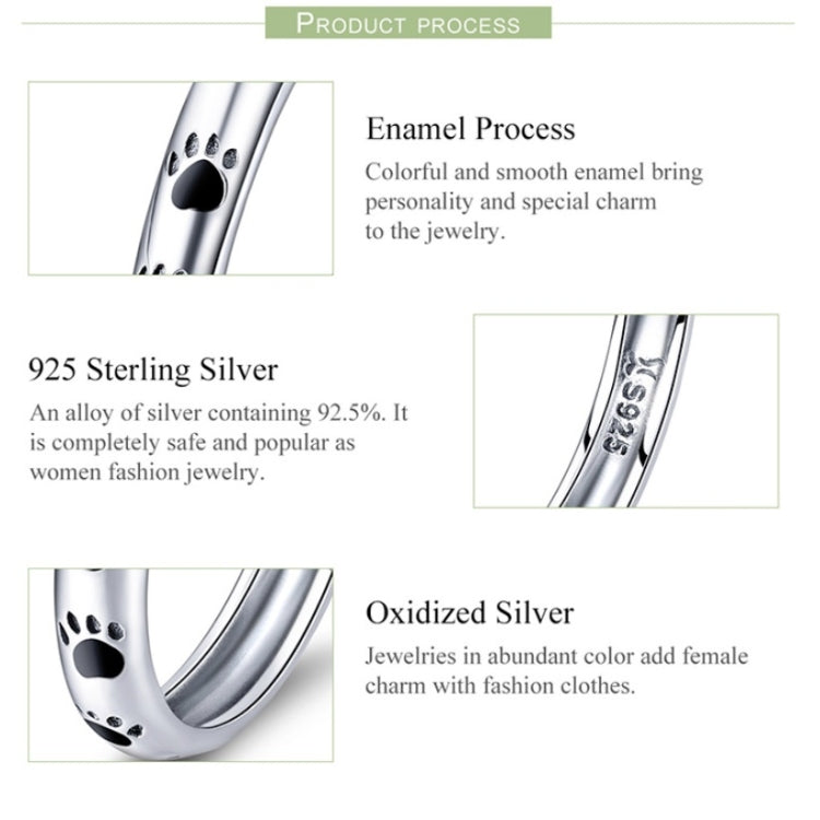Anello con impronta di animale domestico Anello con goccia di olio in argento sterling S925, 5, 6, 7, 8, 9