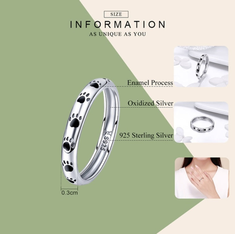 Anello con impronta di animale domestico Anello con goccia di olio in argento sterling S925, 5, 6, 7, 8, 9