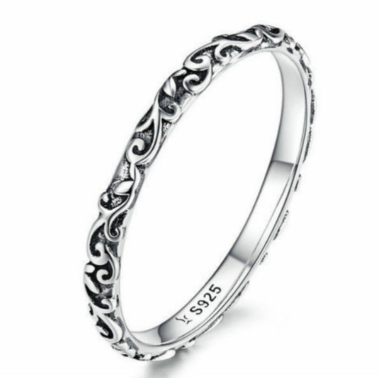 Anello in argento sterling con motivo vintage Anello con motivo alla moda S925, 6 US Size, 7 US Size, 8 US Size, 9 US Size