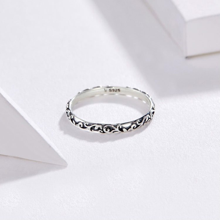 Anello in argento sterling con motivo vintage Anello con motivo alla moda S925, 6 US Size, 7 US Size, 8 US Size, 9 US Size
