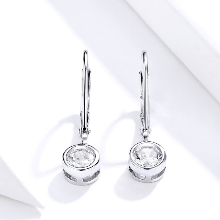 Orecchini in argento sterling S925 Orecchini semplici con zirconi, SCE747