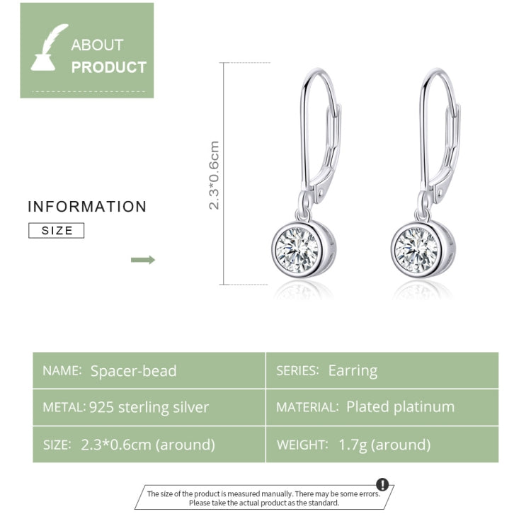 Orecchini in argento sterling S925 Orecchini semplici con zirconi, SCE747