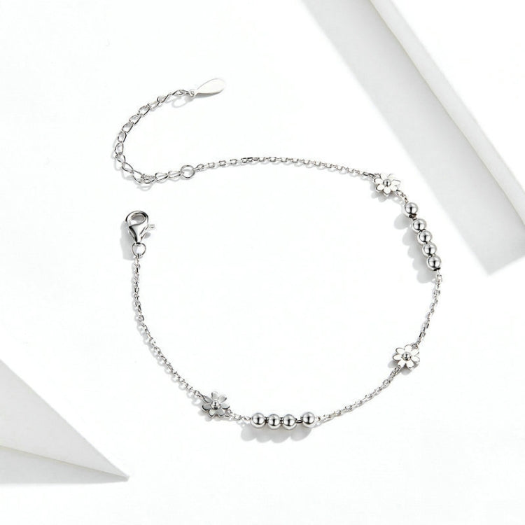 Bracciale a forma di pianta con margherita in argento sterling S925, SCB146