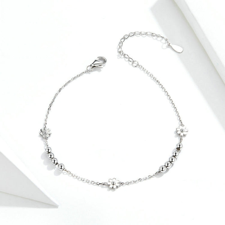 Bracciale a forma di pianta con margherita in argento sterling S925, SCB146