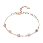 Bracciale con zirconi placcati in oro rosa Bracciale da donna in argento sterling S925, SCB097