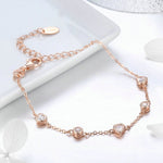 Bracciale con zirconi placcati in oro rosa Bracciale da donna in argento sterling S925, SCB097