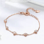 Bracciale con zirconi placcati in oro rosa Bracciale da donna in argento sterling S925, SCB097