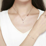 Bracciale con zirconi placcati in oro rosa Bracciale da donna in argento sterling S925, SCB097
