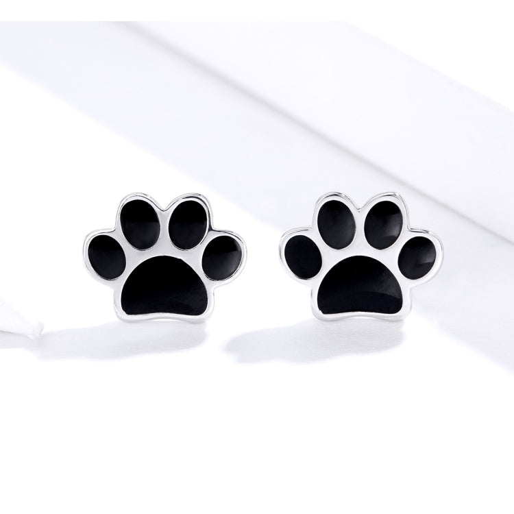 Orecchini gocciolanti con stampa zampa di animale domestico in argento sterling, SCE757