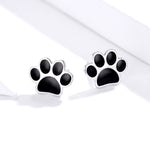 Orecchini gocciolanti con stampa zampa di animale domestico in argento sterling, SCE757