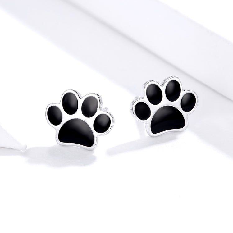 Orecchini gocciolanti con stampa zampa di animale domestico in argento sterling, SCE757