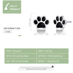 Orecchini gocciolanti con stampa zampa di animale domestico in argento sterling, SCE757