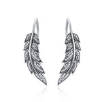 Orecchini in argento con foglia di diamante Orecchini femminili in argento sterling S925, SCE215