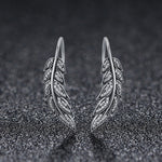 Orecchini in argento con foglia di diamante Orecchini femminili in argento sterling S925, SCE215