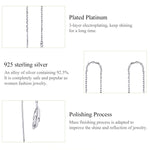 Orecchini lunghi in argento sterling con linea di orecchie di piume Orecchini semplici da ragazza placcati in platino, SCE786