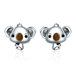 Orecchini Koala in argento sterling con pietre preziose da donna, SCE381
