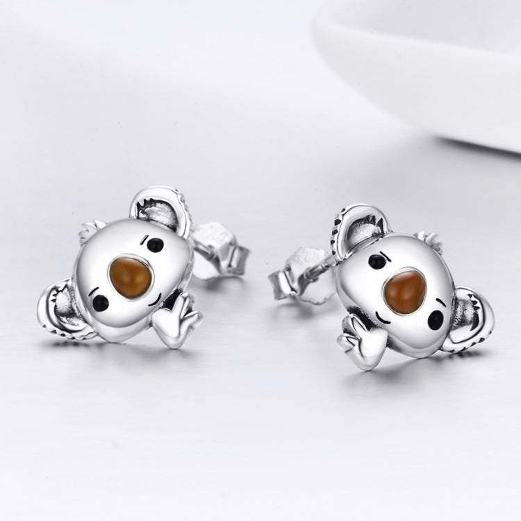 Orecchini Koala in argento sterling con pietre preziose da donna, SCE381