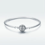Bracciale rigido in argento sterling Exquisite Life S925 intarsiato con gemme, 17cm, 18cm, 19cm, 20cm