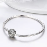 Bracciale rigido in argento sterling Exquisite Life S925 intarsiato con gemme, 17cm, 18cm, 19cm, 20cm