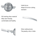 Bracciale rigido in argento sterling Exquisite Life S925 intarsiato con gemme, 17cm, 18cm, 19cm, 20cm