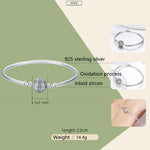 Bracciale rigido in argento sterling Exquisite Life S925 intarsiato con gemme, 17cm, 18cm, 19cm, 20cm